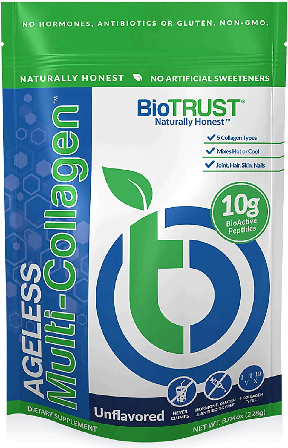 Get Intense Hair And Nail Growth With Biotrust Ageless-Multi-Collagen Protein Powder